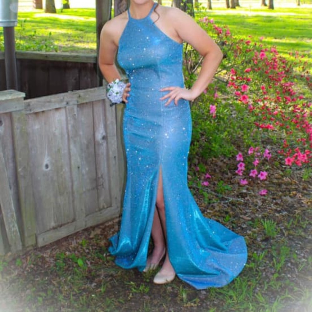 Light Blue Sherri Hill formal dress